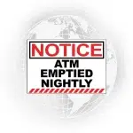 ATM Emptied Nightly Decal from Empire Atm Group